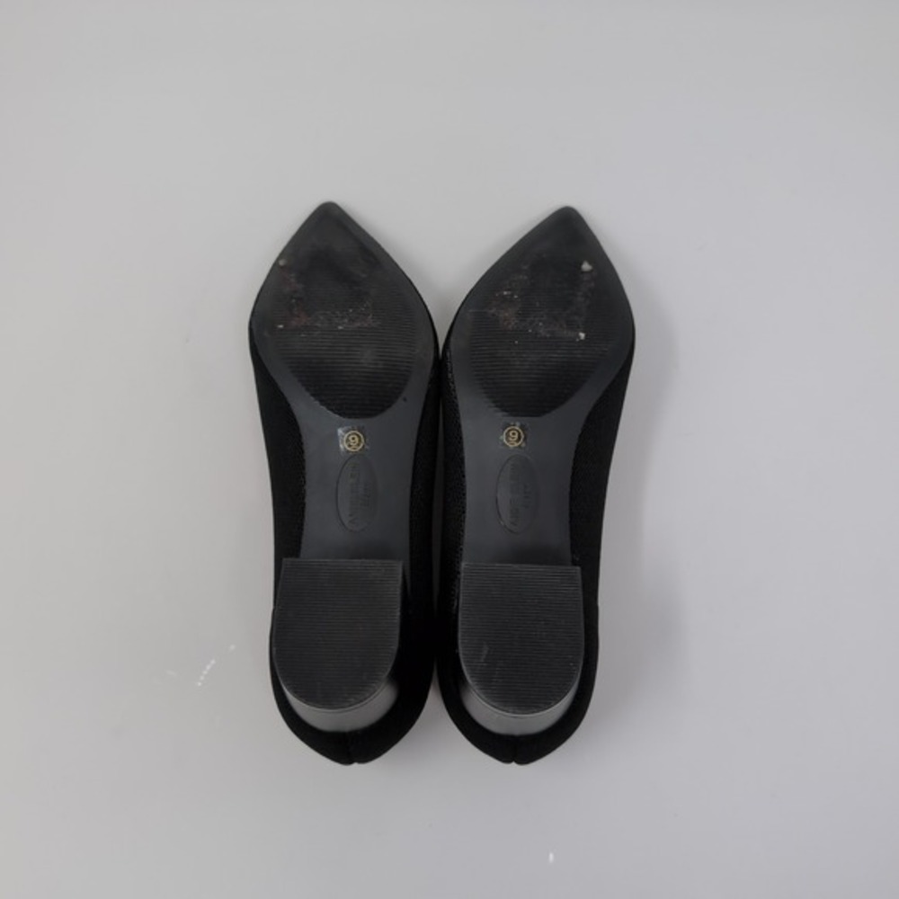 Anne Klein Pumps Black Knit Pointed Toe Block Heel Womens‎ Size 9 - Picture 6 of 8